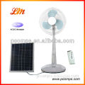 14" Solar rechargeable floor fan with led light for outdoor